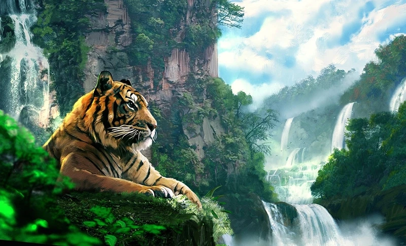 Hình nền đẹp con hổ đầy cá tính giúp làm mới giao diện điện thoại.