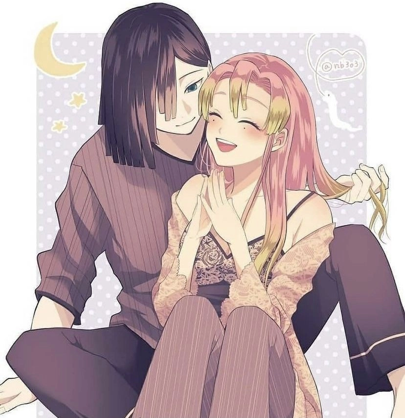 Obanai X Mitsuri Fanart khoảnh khắc ngọt ngào qua nét vẽ nghệ thuật