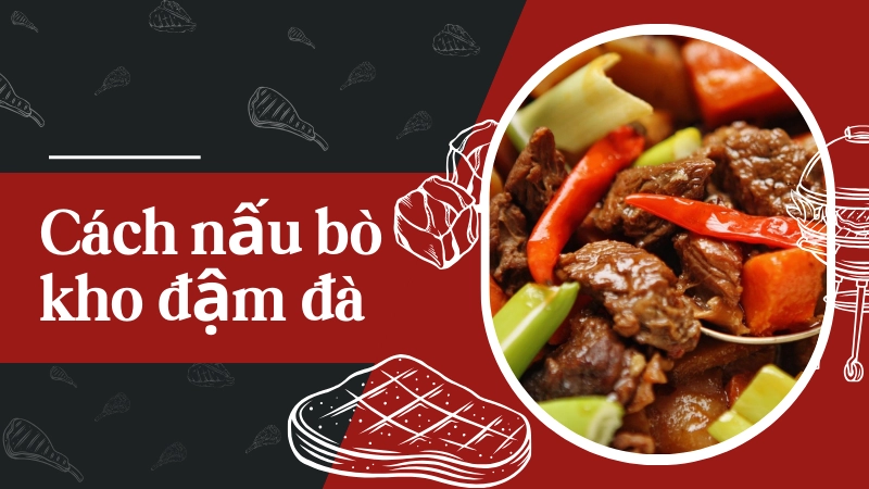 Món bò kho hoàn thiện có màu nâu đỏ và độ sánh vừa phải